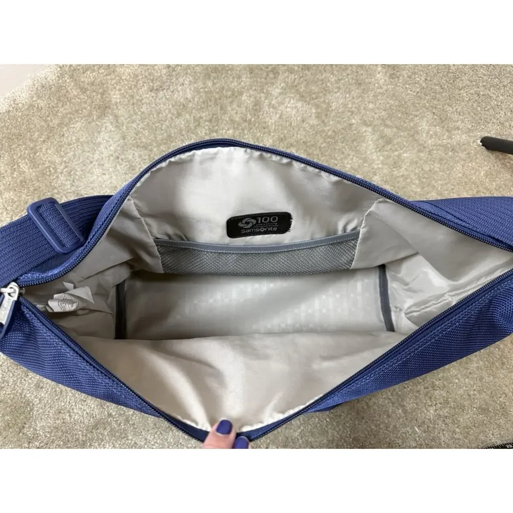 Samsonite Blue Shoulder Travel Bag Weekender Luggage Carry On Overnight Vacation